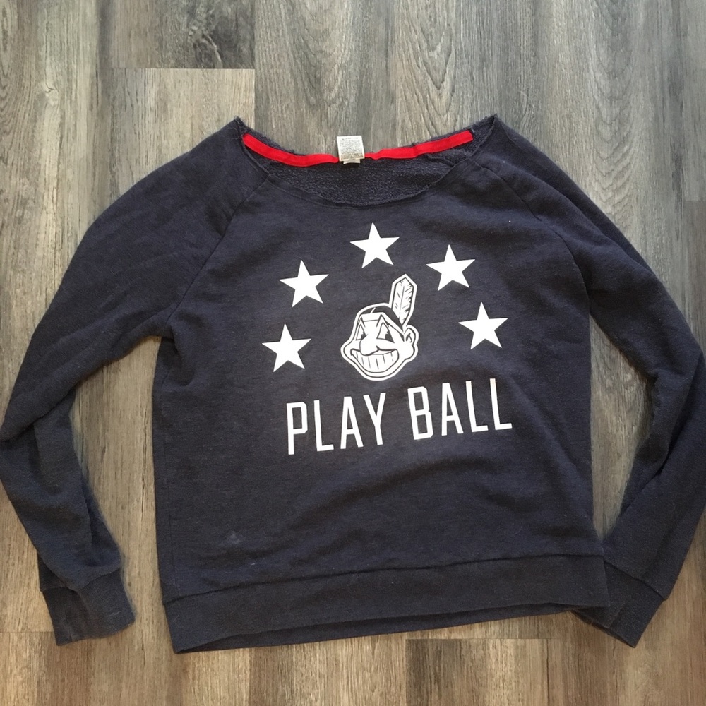 PINK brand Cleveland Indians crew neck sweatshirt